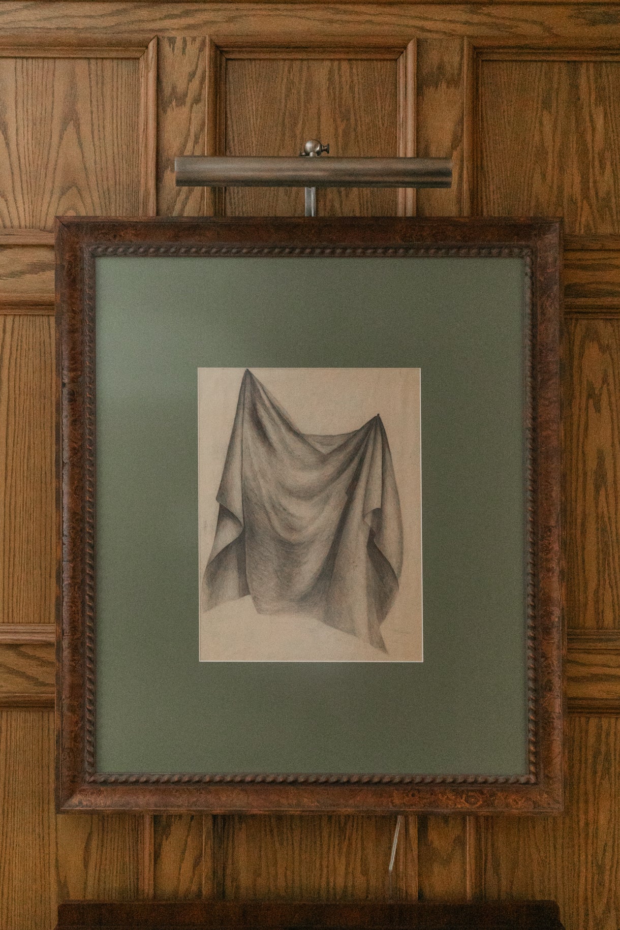 Framed Draped Fabric Sketch