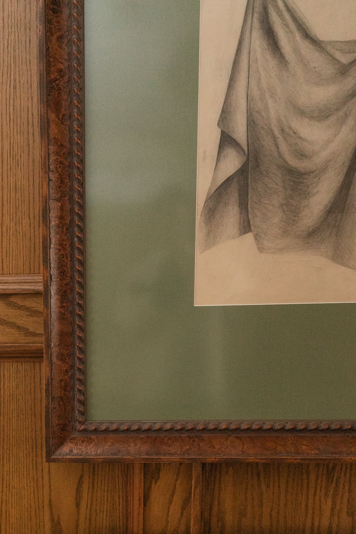 Framed Draped Fabric Sketch