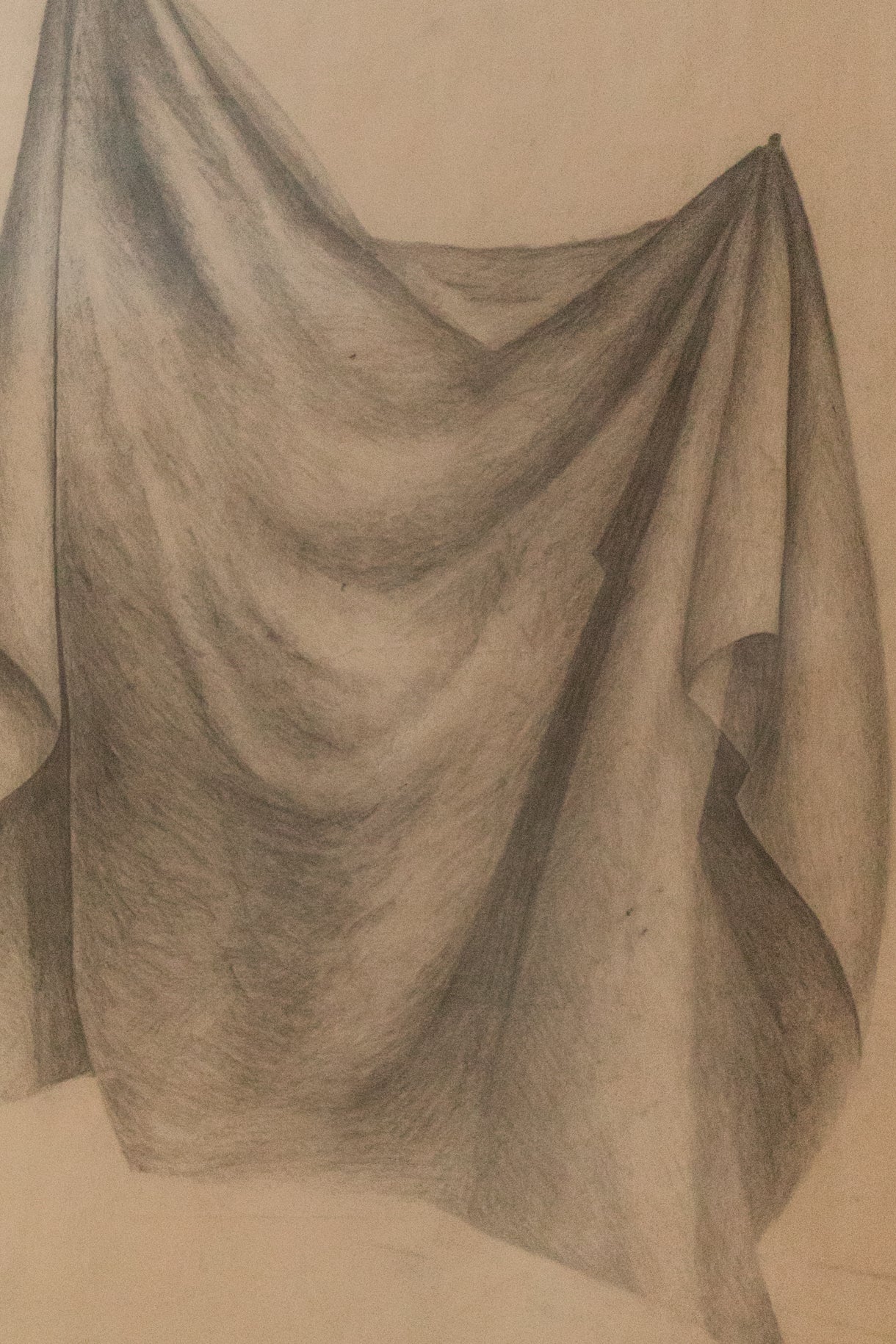Framed Draped Fabric Sketch