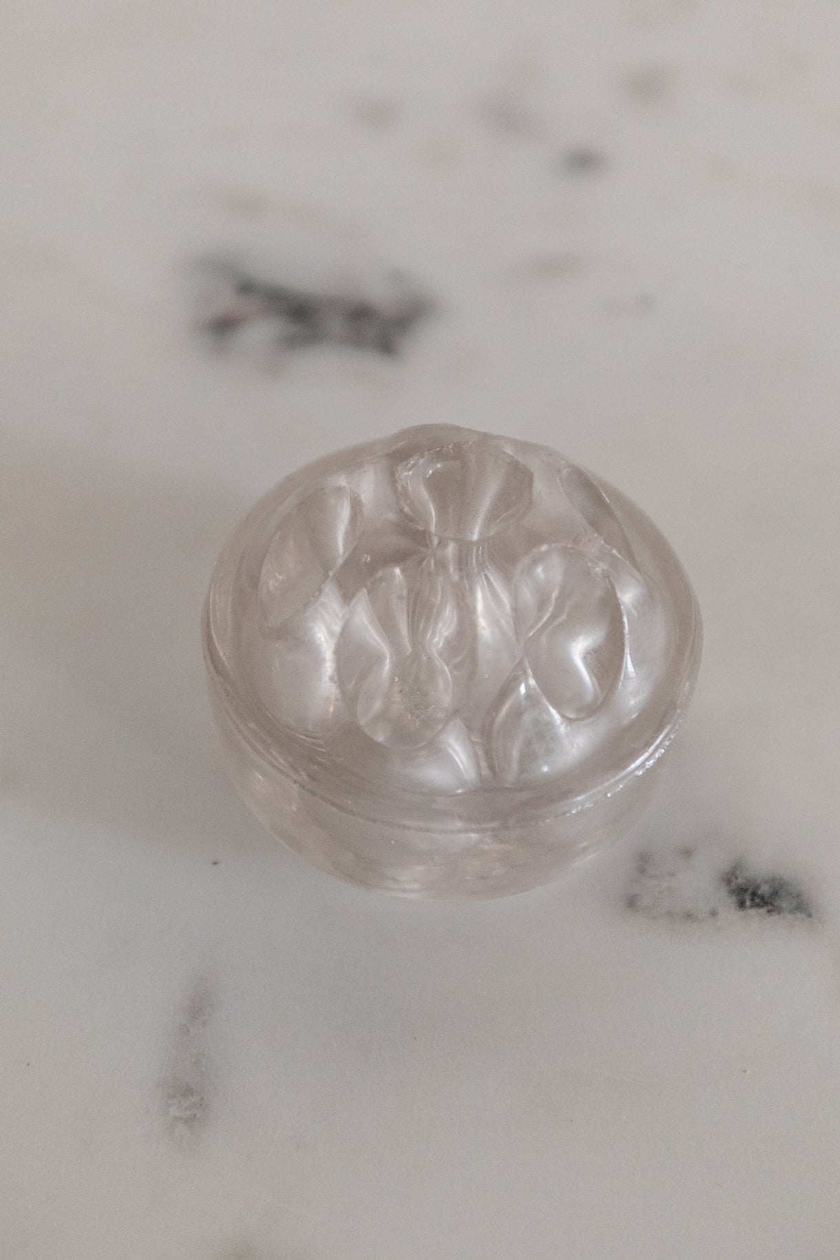 Glass Floral Frog