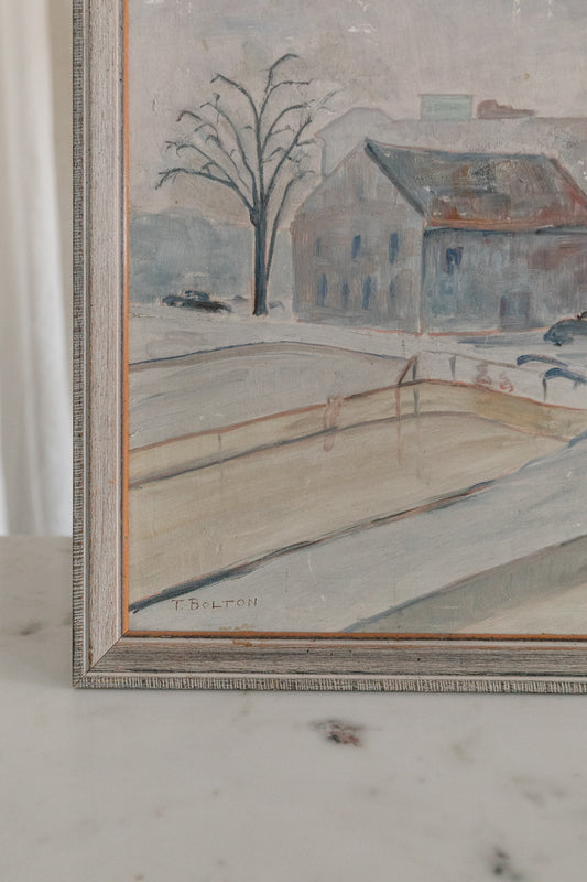 Buildings with Church Spire, Framed Original