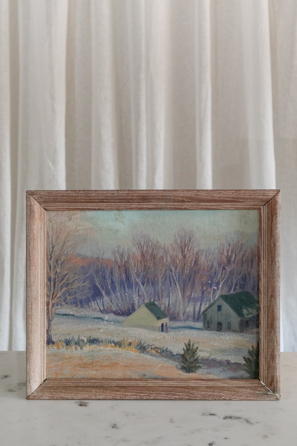Buildings with Church Spire, Framed Original