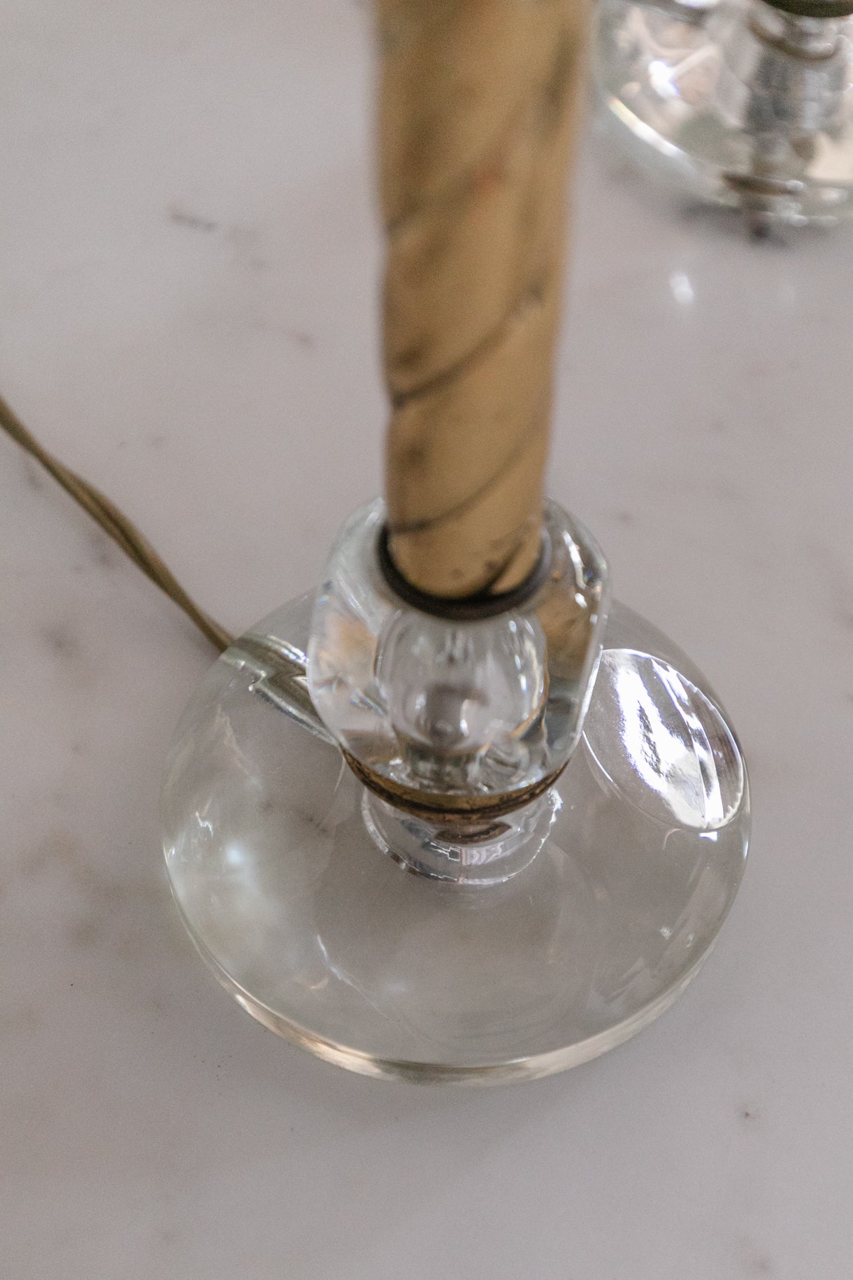 Brass/Glass Lamps, 2 Available