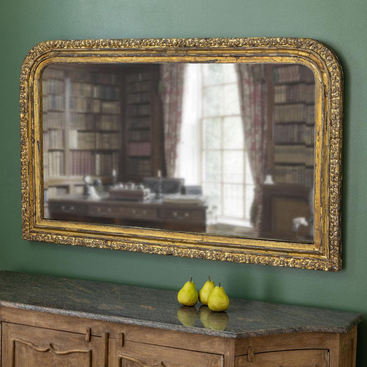 Carved Wood Entry Mirror - OAKSTREET SHOPPE
