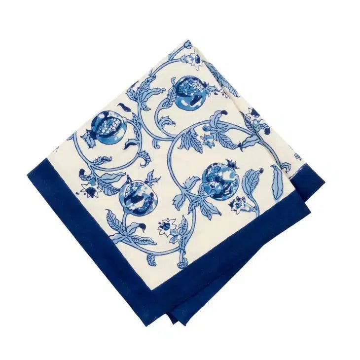 Blue Pomegranate Napkins, Set of 6 - OAKSTREET SHOPPE