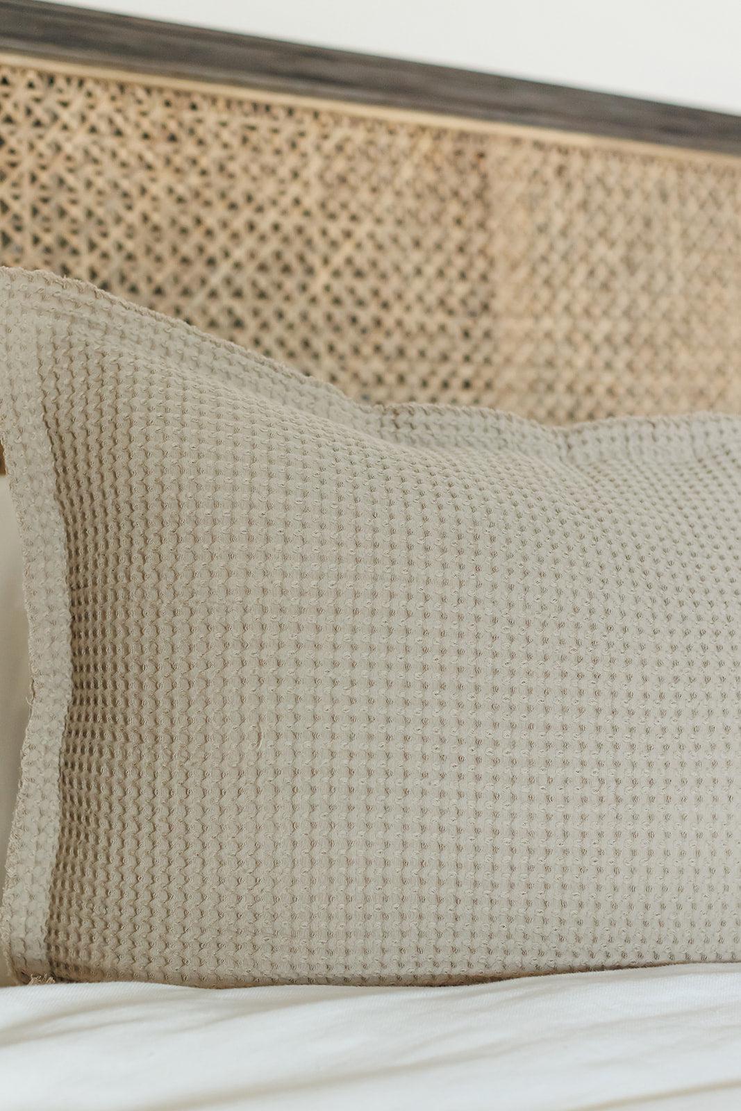 Waffle Matelasse Bedding Collection, Natural - OAKSTREET SHOPPE