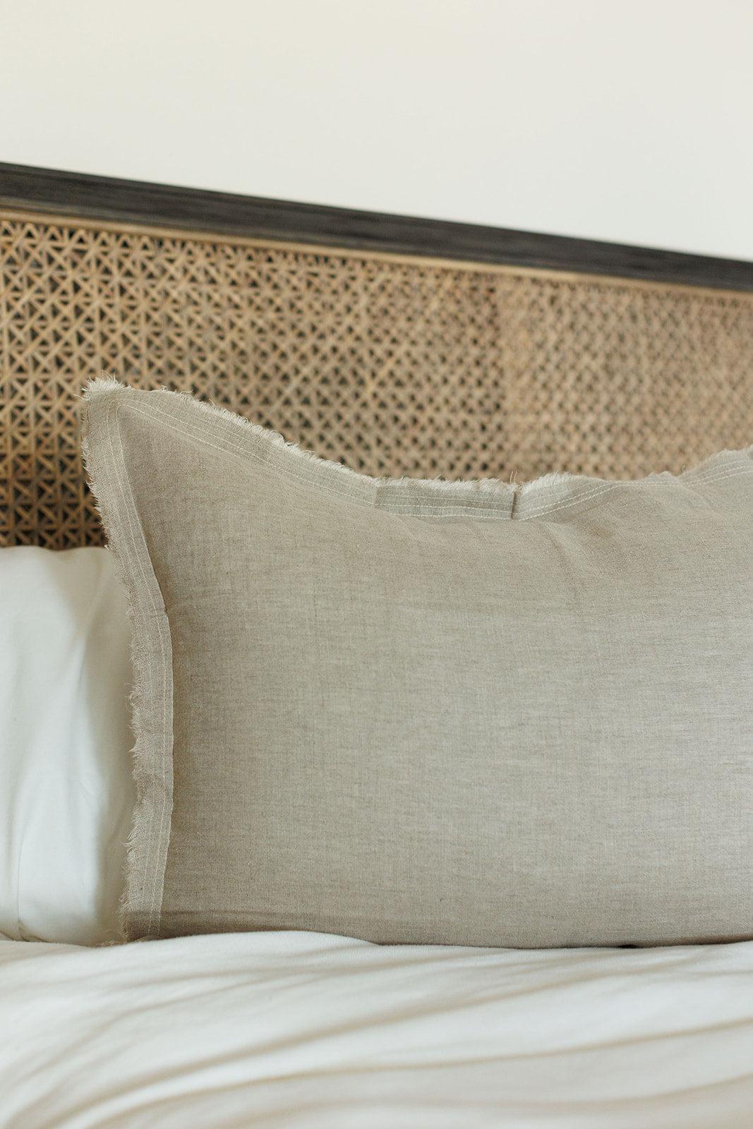 Raw Edge Linen Bedding Collection, Natural