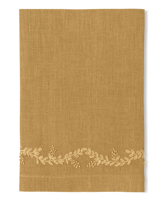 Embroidered Napkin, Curry - OAKSTREET SHOPPE