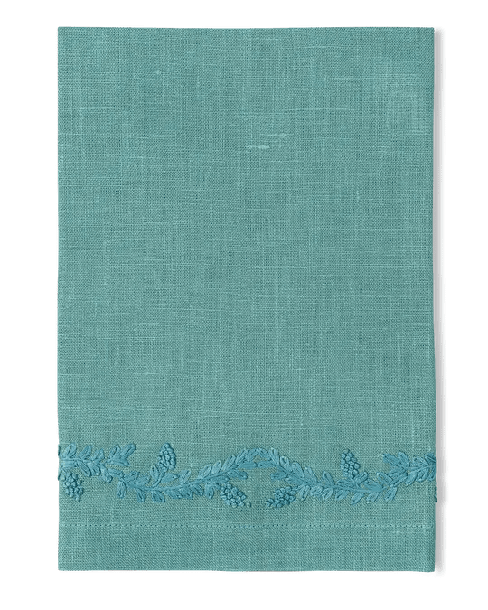 Embroidered Napkin, Marine - OAKSTREET SHOPPE