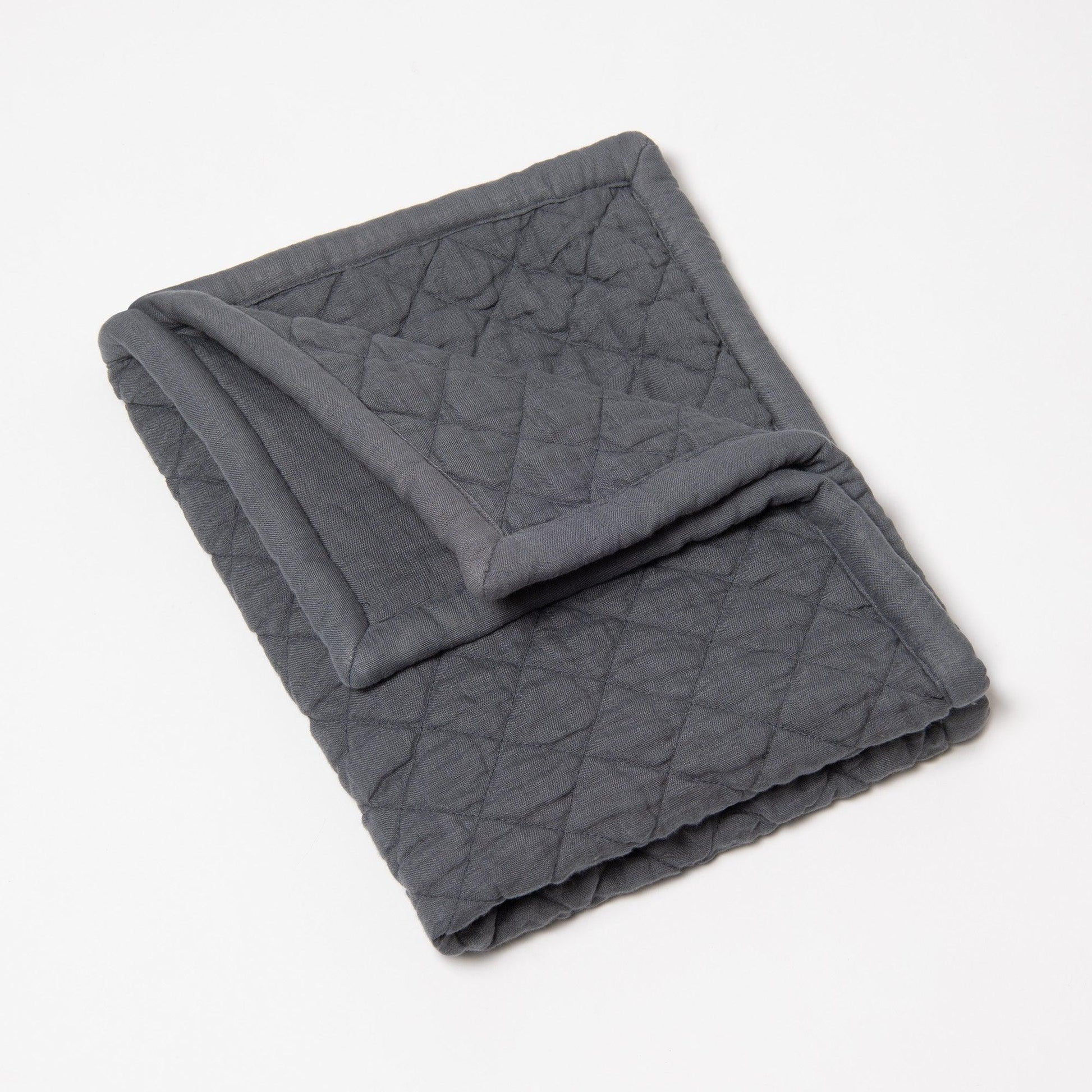 Quilted Linen Bedding Collection, Flagstone