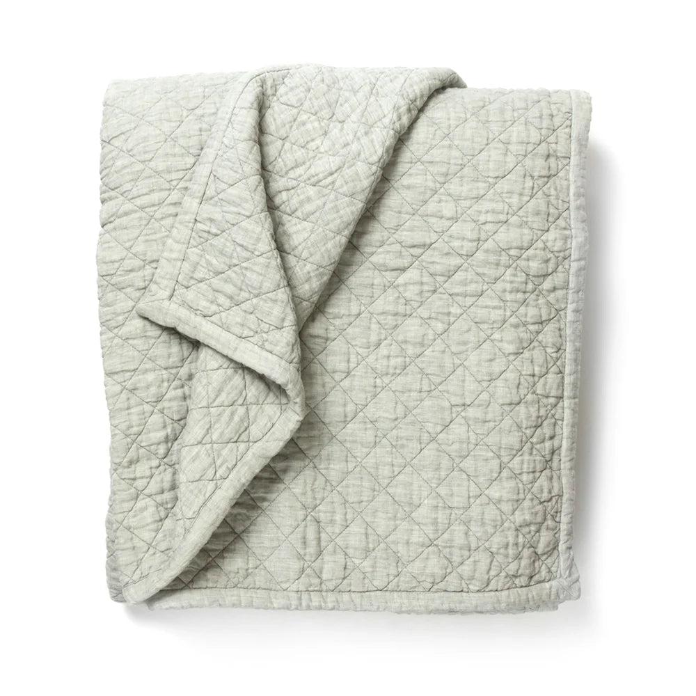 Dale Quilted Linen Bedding Collection, Sea Glass - OAKSTREET SHOPPE