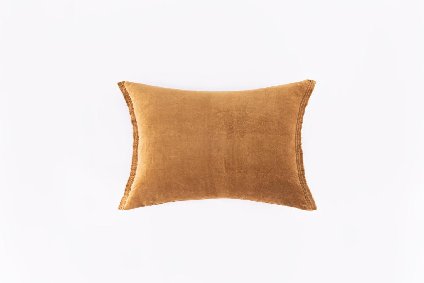 Raw Edge Velvet Bedding Collection, Ochre