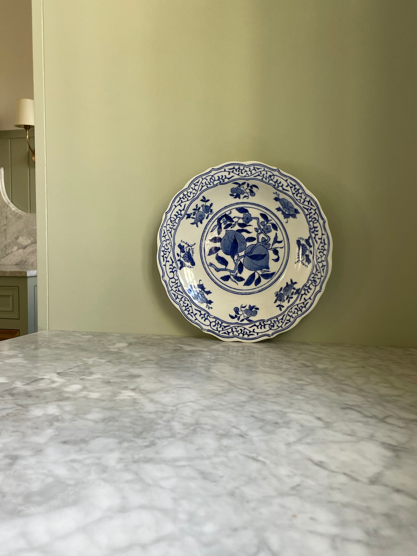 Blue and White Peach Dish