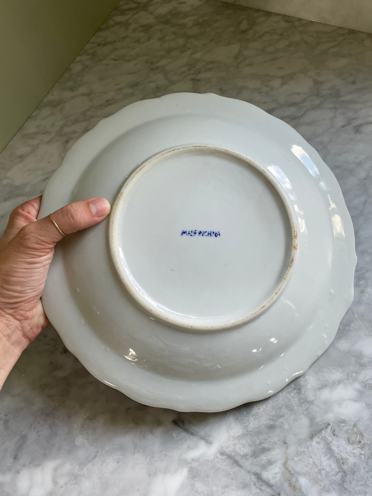 Blue and White Peach Dish