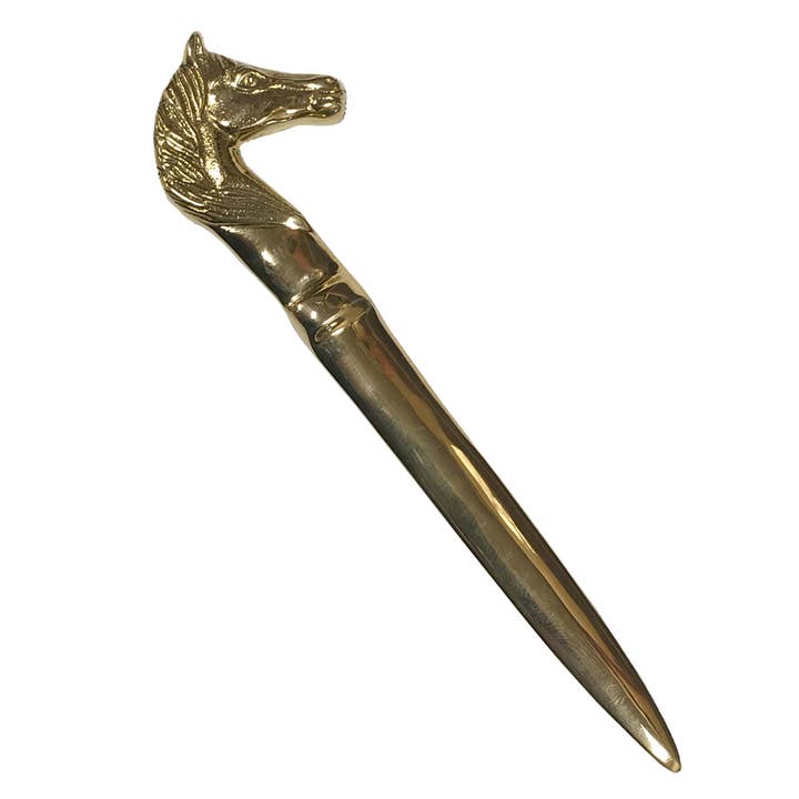 Solid Polished Brass Horse Head Letter Opener