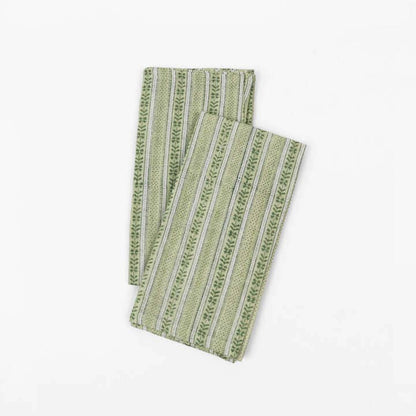 Striped Green Linen Napkin