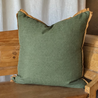 Green and Tan Pillow - OAKSTREET SHOPPE