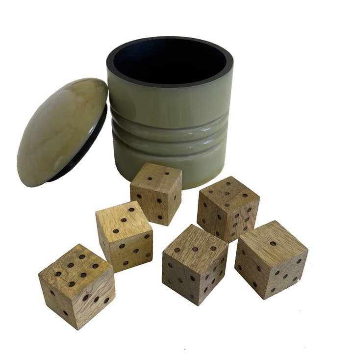 Farkle Six-Dice Game in Horn Resin Cup