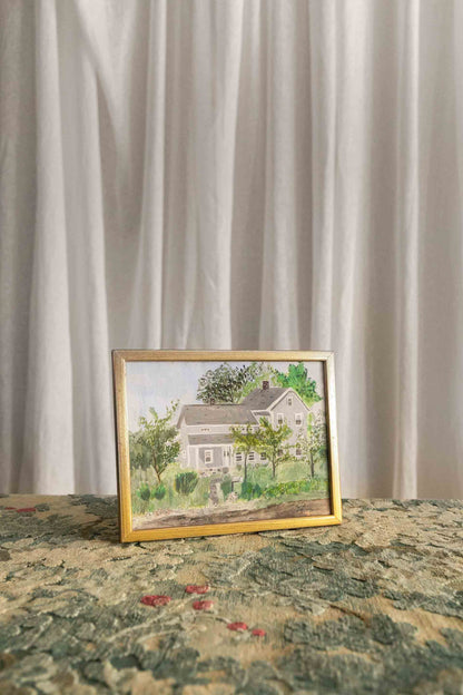 Framed Gray House Painting