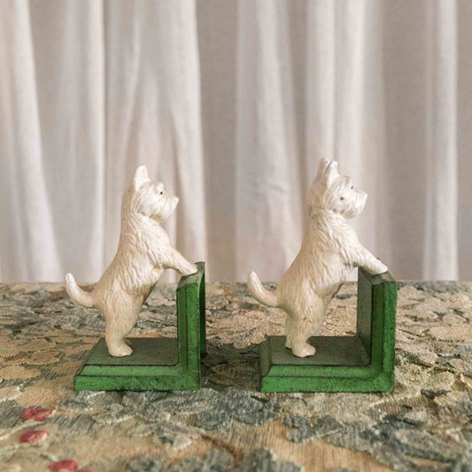 Standing Westie Bookends, Cast Iron