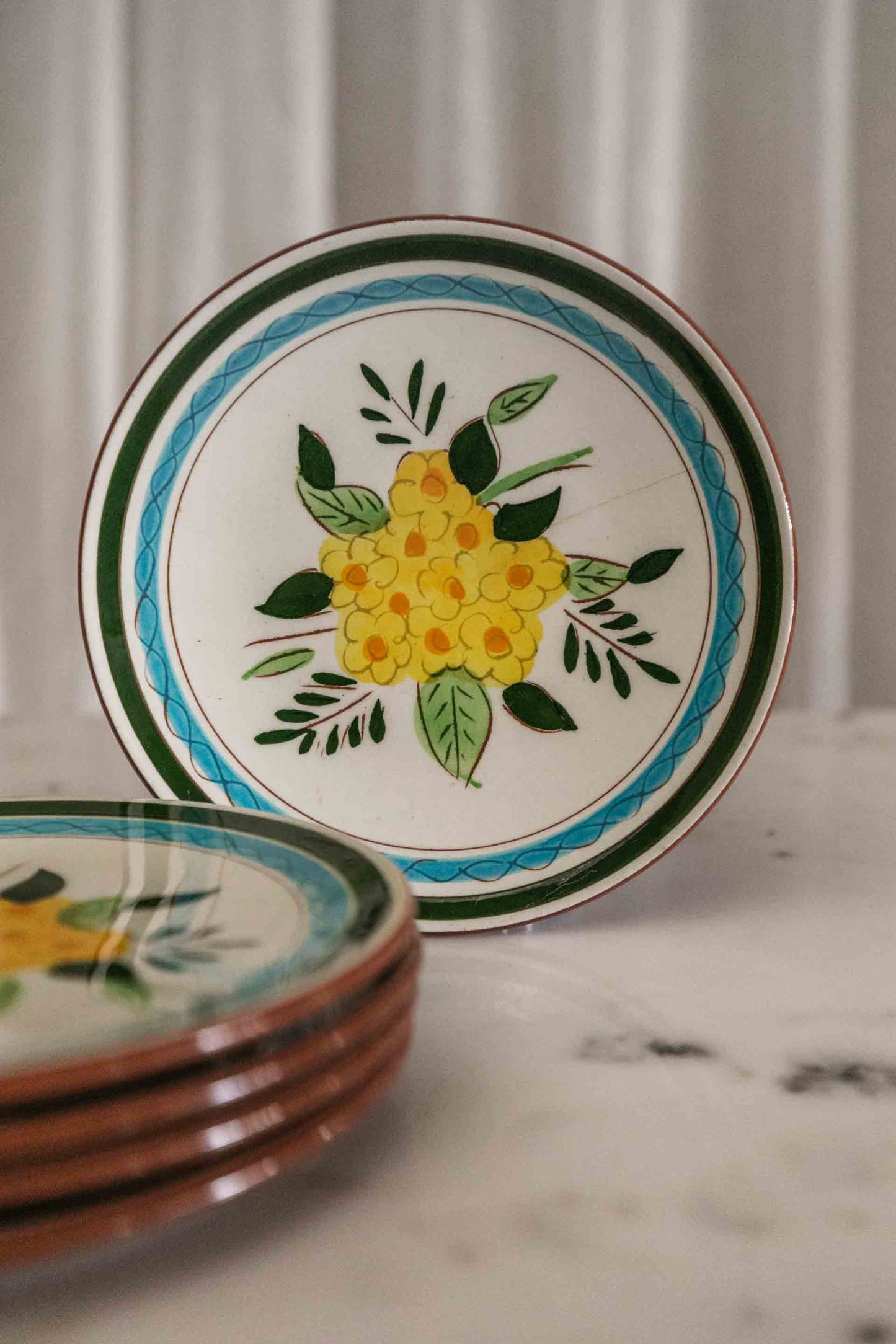 Yellow Flower Handpainted Saucer