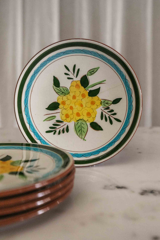 Yellow Flower Handpainted Saucer