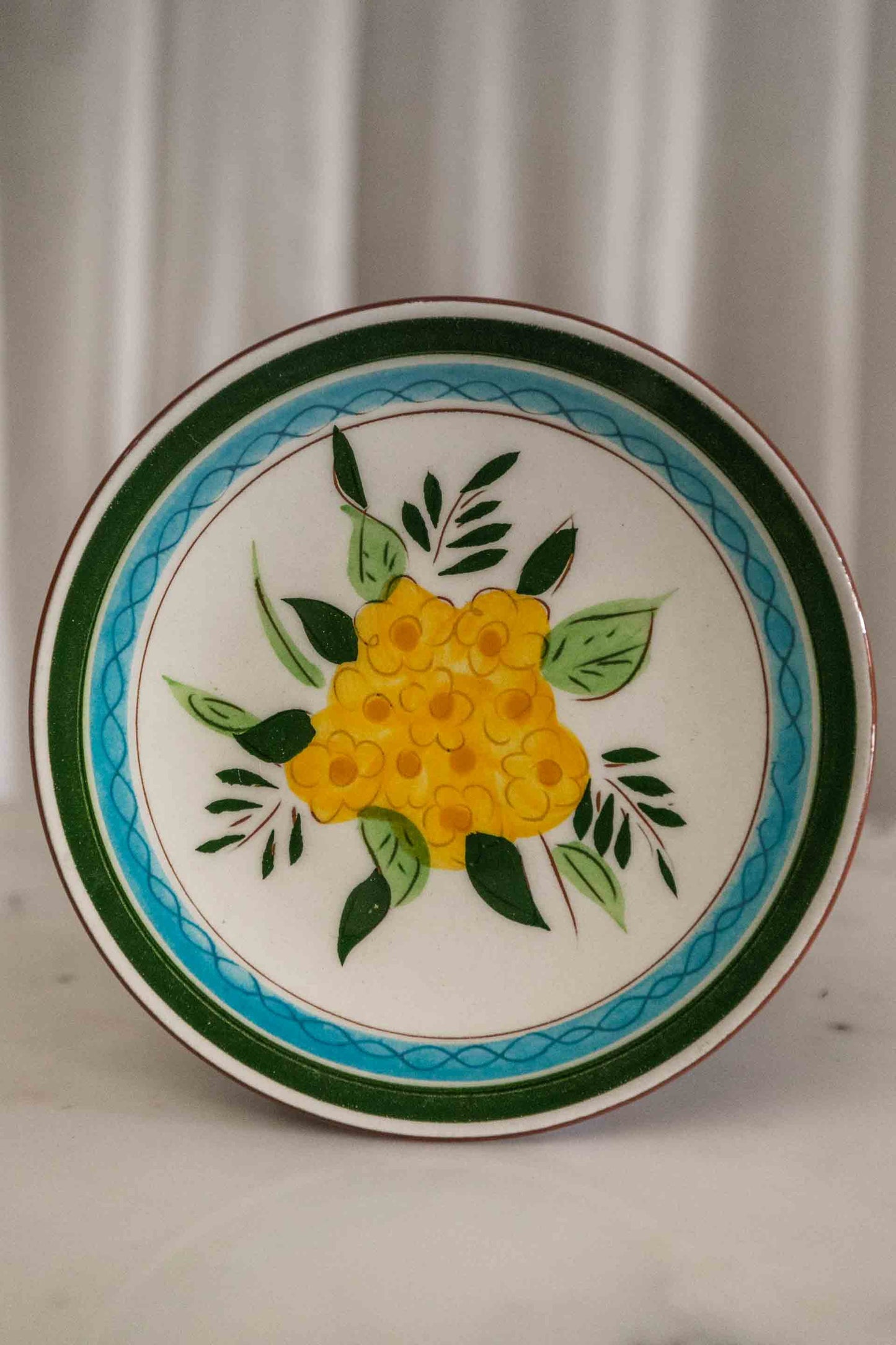 Yellow Flower Handpainted Saucer