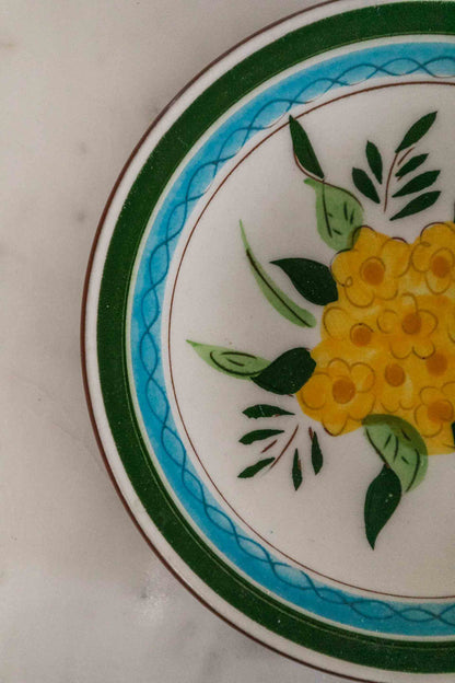 Yellow Flower Handpainted Saucer
