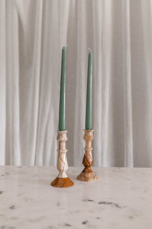 Onyx Candlesticks, Pair