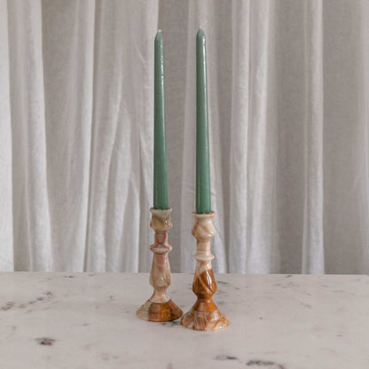 Onyx Candlesticks, Pair