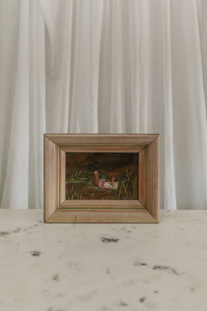 Framed Copper Duck Painting