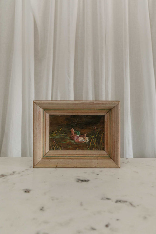 Framed Copper Duck Painting