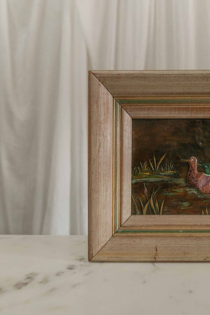 Framed Copper Duck Painting