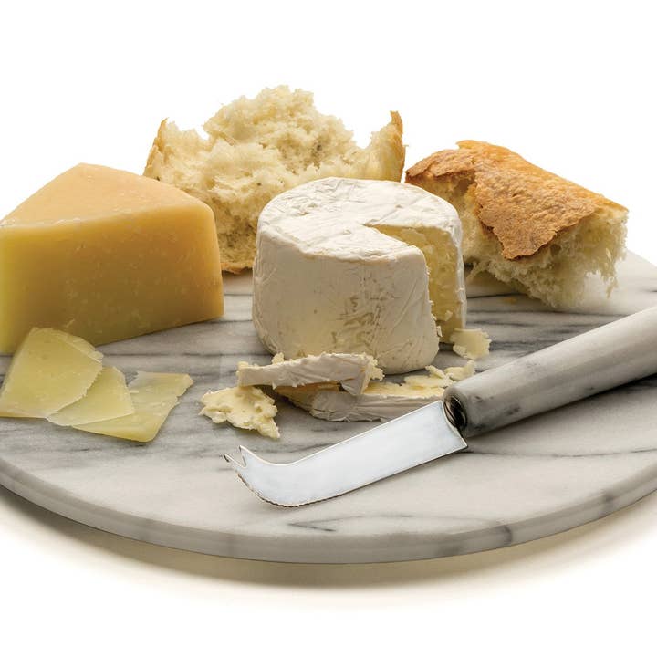 Marble Round Cheese Board and Knife