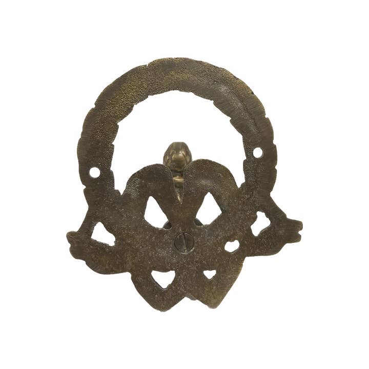 Antiqued Brass Wreath Wall Hook