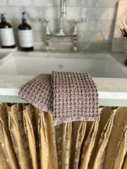 Waffle Weave Dish Towels, Aubergine