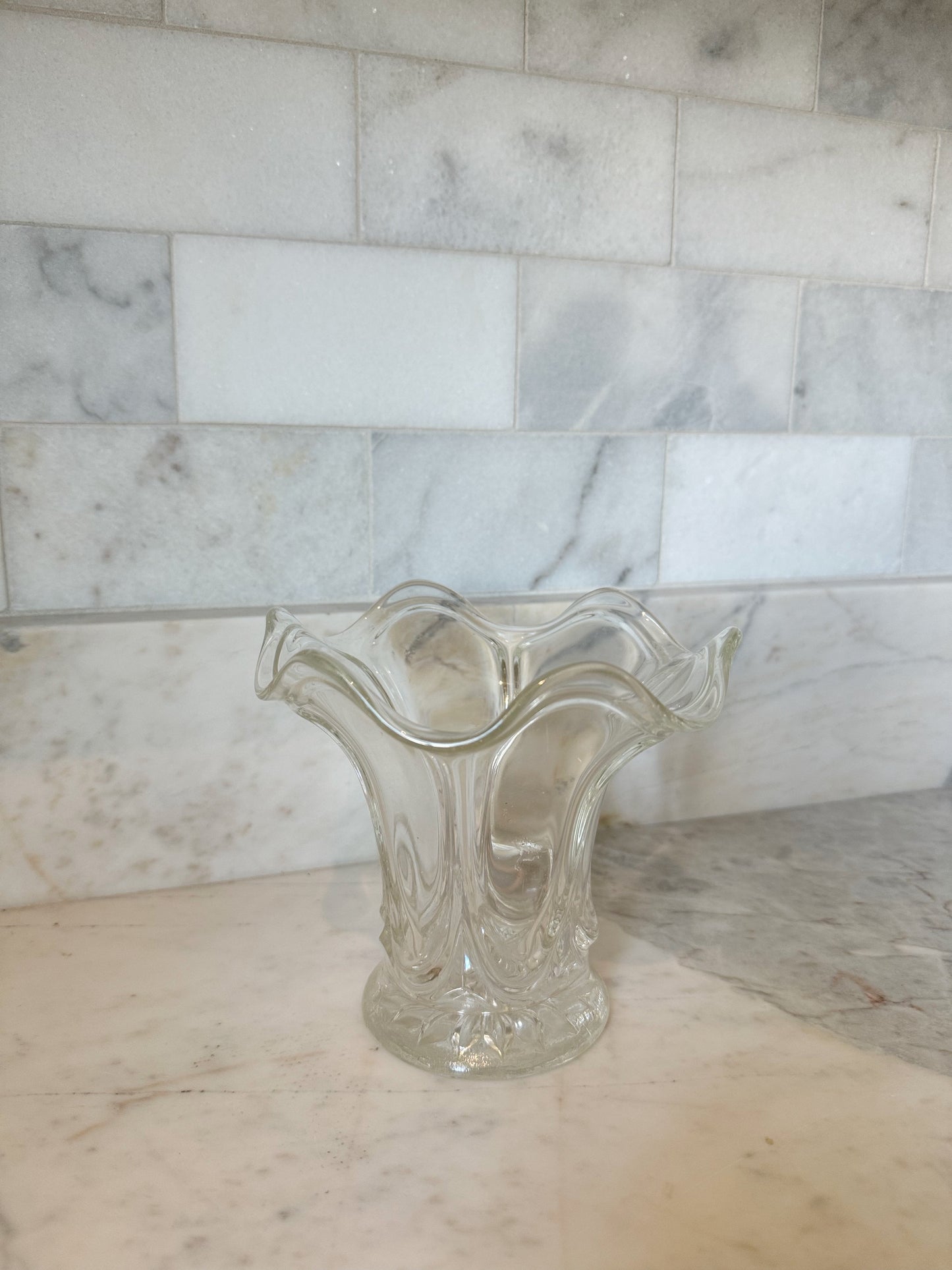 Clear Wavy Vase