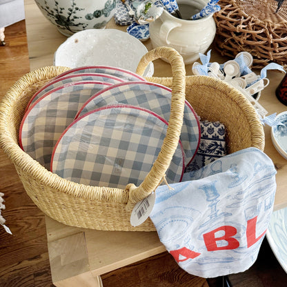 Chambray Gingham Paper Plate