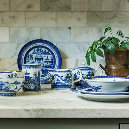 Blue Canton Serveware