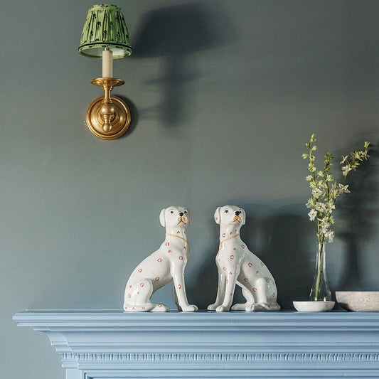 Hand-Painted Ceramic Dogs, Pair