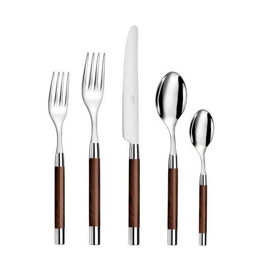 Conty Wood and Silver Flatware + Serving Pieces (Capdeco)