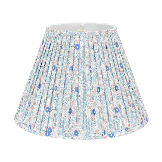 18" Blue Floral Pleated Lampshade