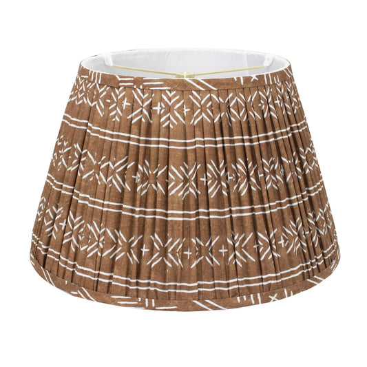 16" Brown Tribal Pleated Lampshade