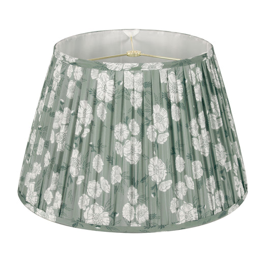 16" Green and White Flower Lampshade