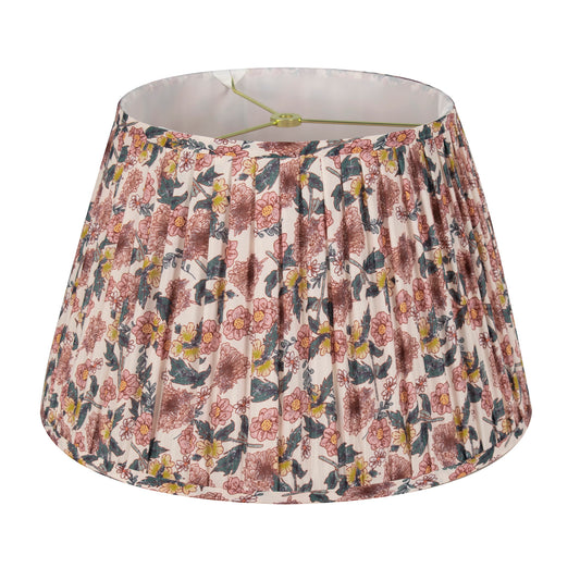 16" Pink and Gold Flower Lampshade