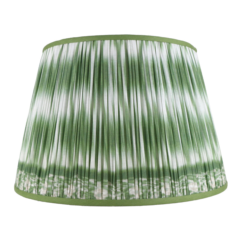 Green Ikat Shirred Lampshade