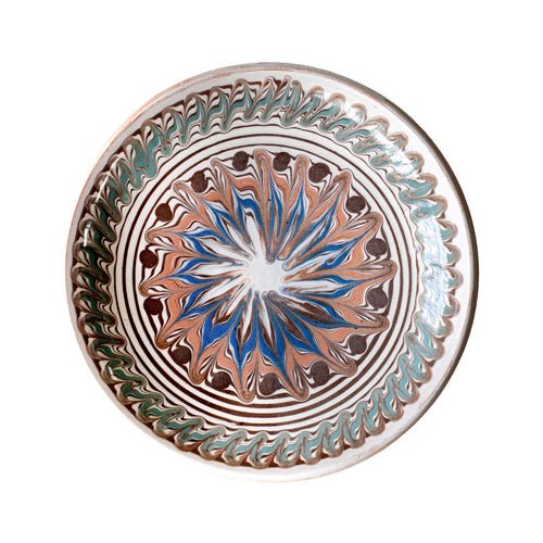 Horezu Bowl, Blue Feather - OAKSTREET SHOPPE