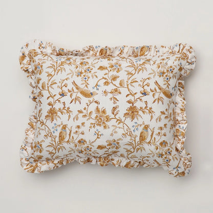 Yellow Bird Ruffled Pillow (Cover Only)