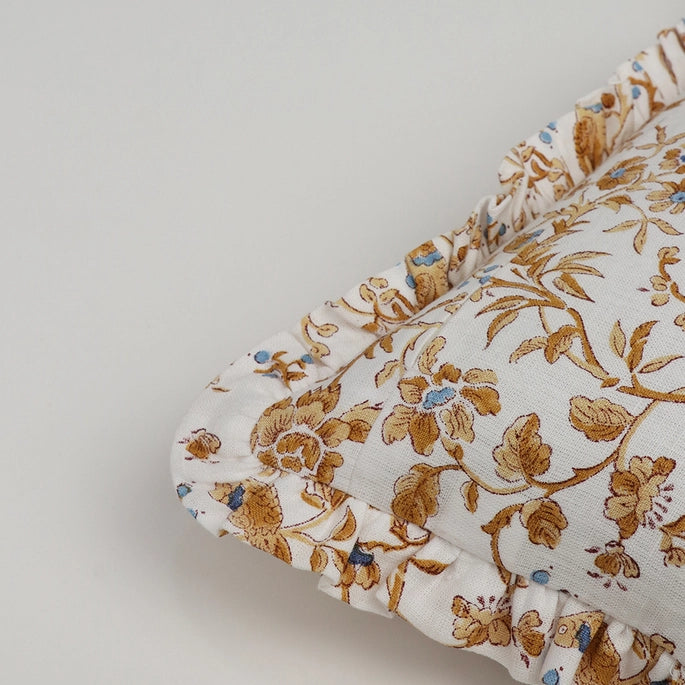 Yellow Bird Ruffled Pillow (Cover Only)