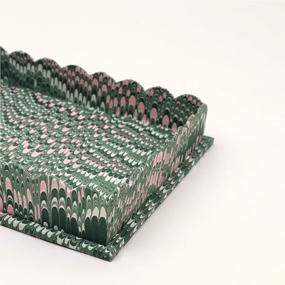 Green Scalloped Tray, 2 Sizes